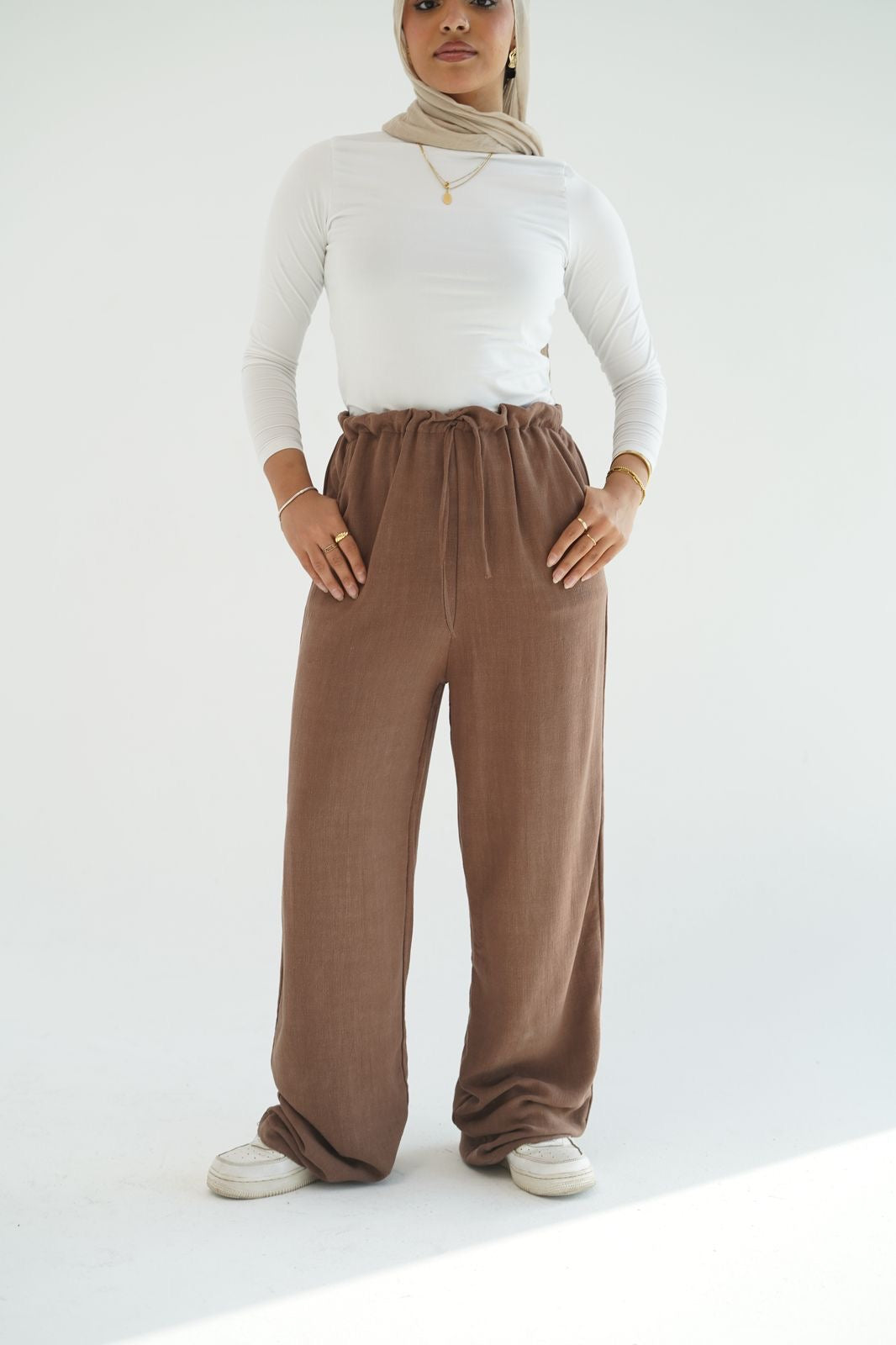 linen waisted pants