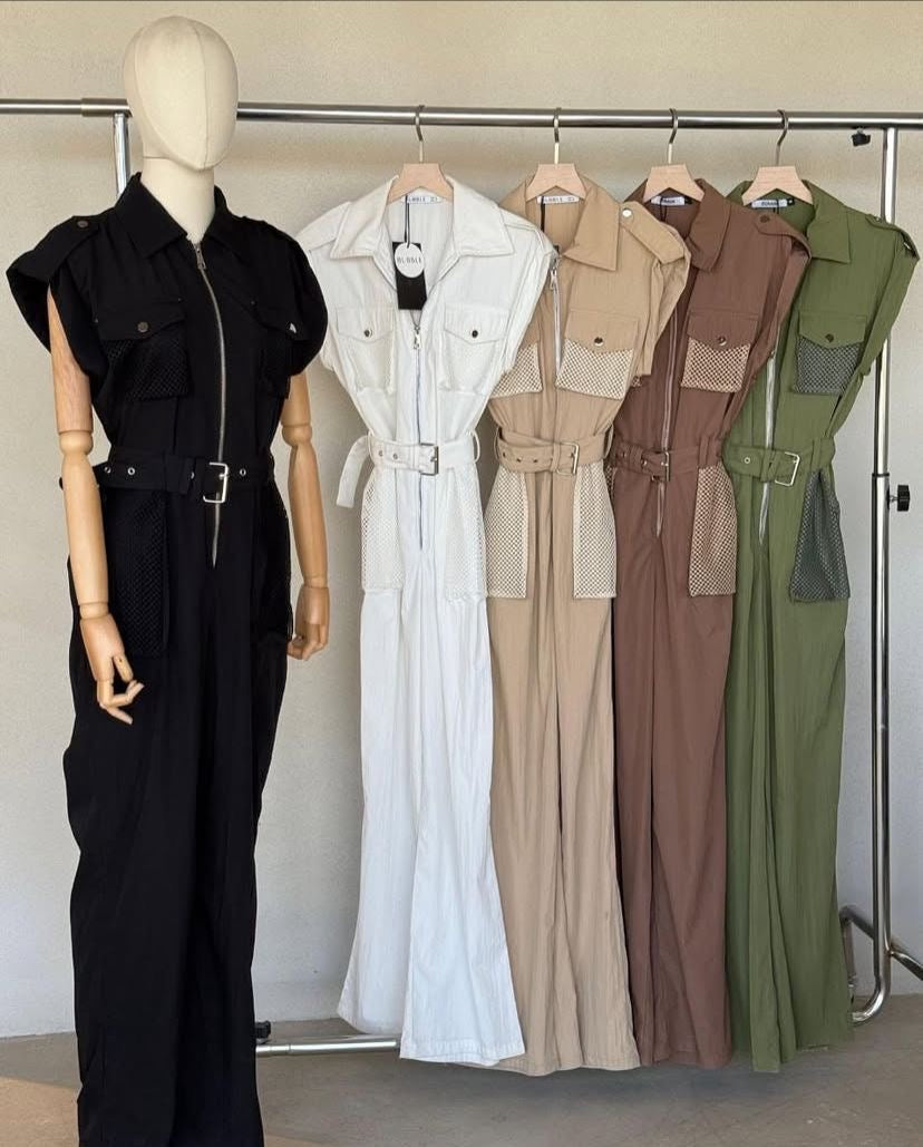 Mesh pocket jumspuit