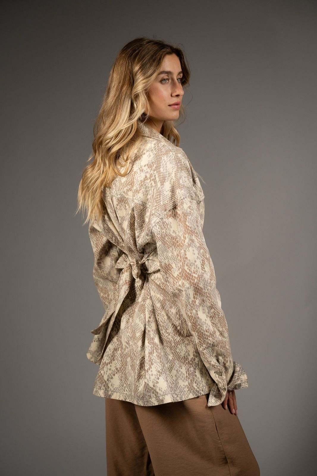 Printed gabardine jacket