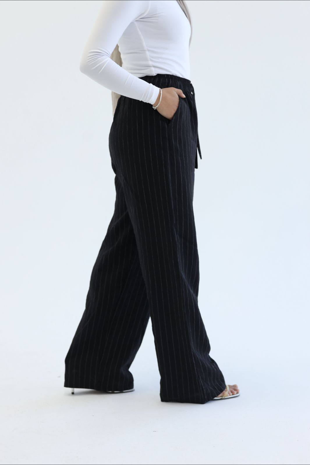 Linen striped pants