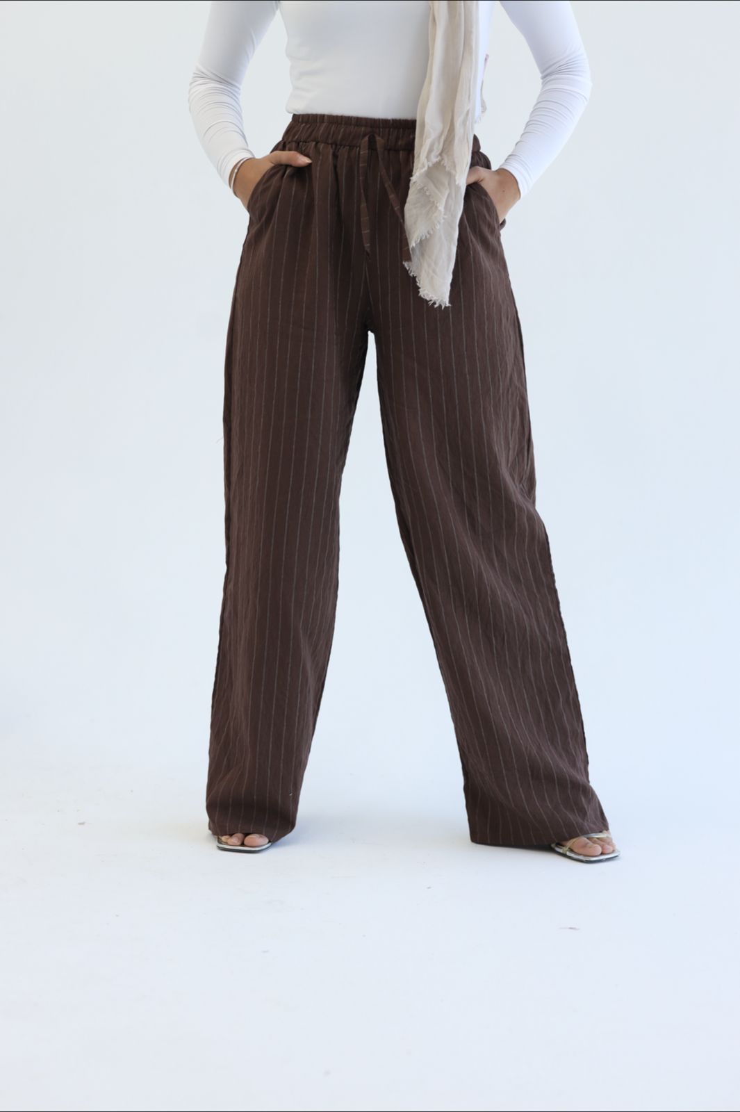 Linen striped pants