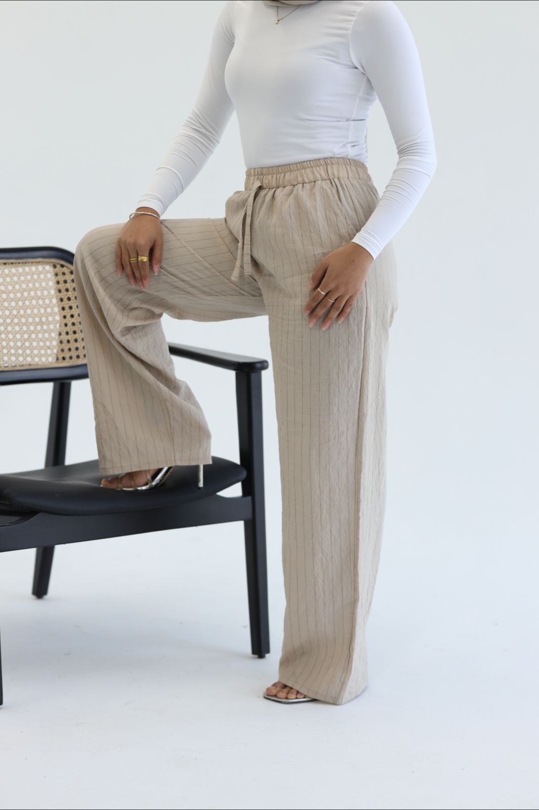 Linen striped pants