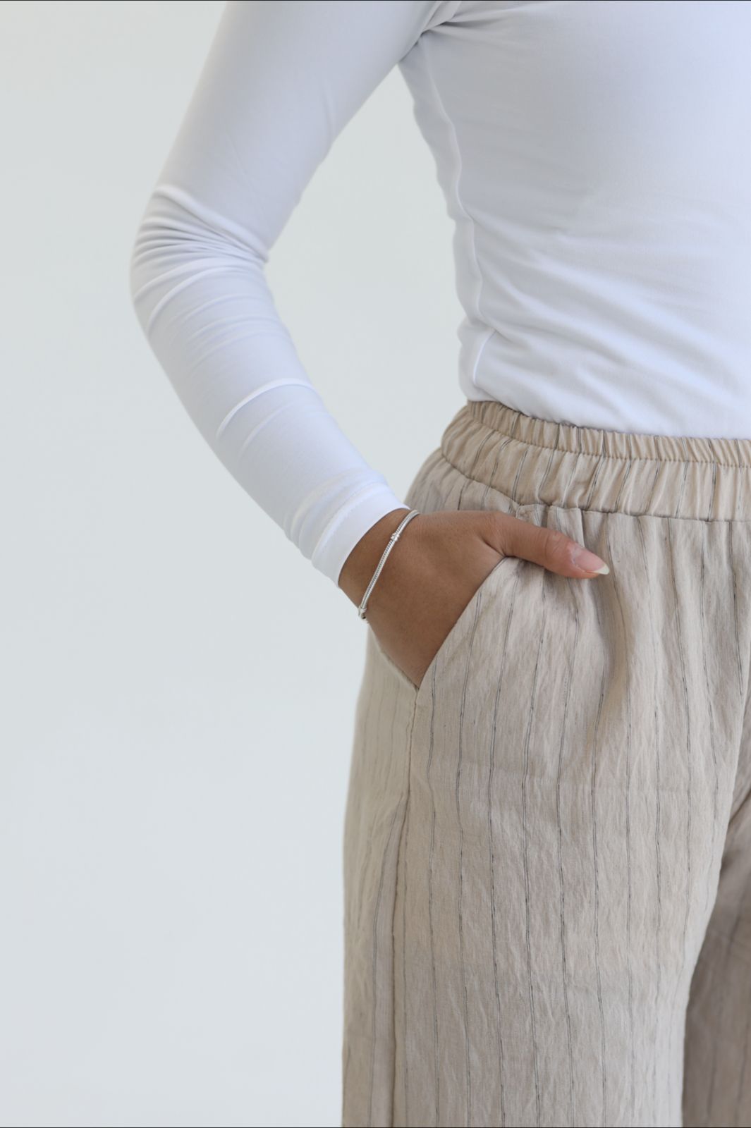 Linen striped pants