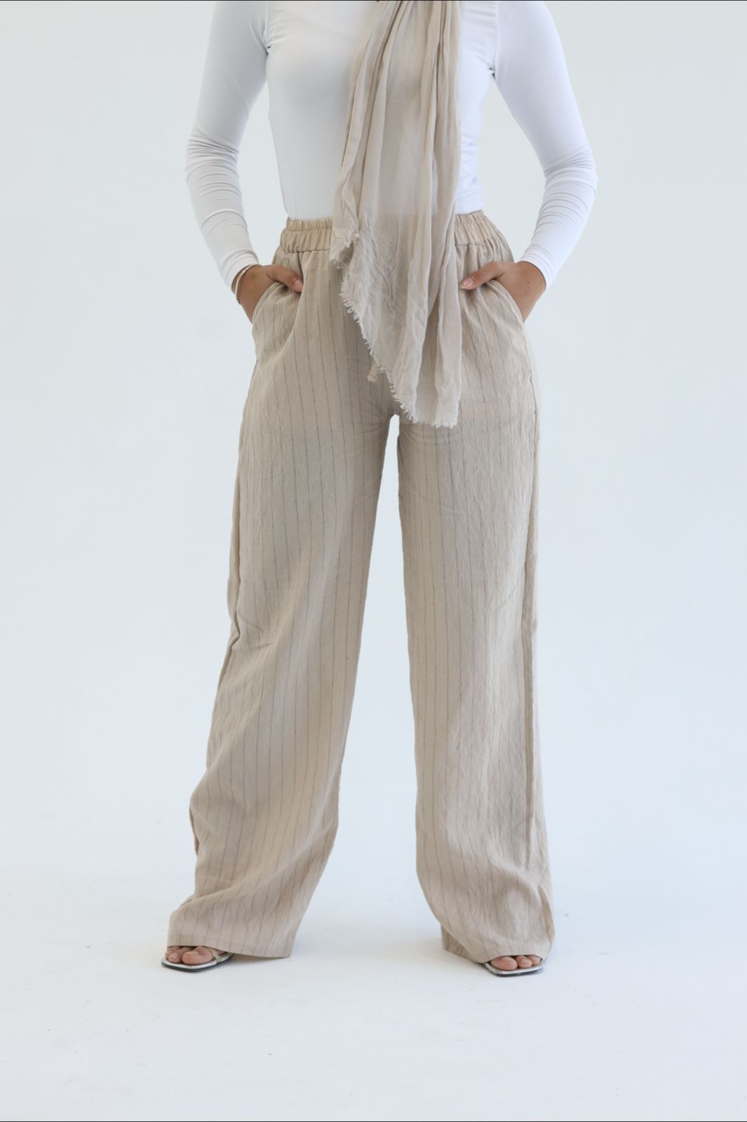 Linen striped pants