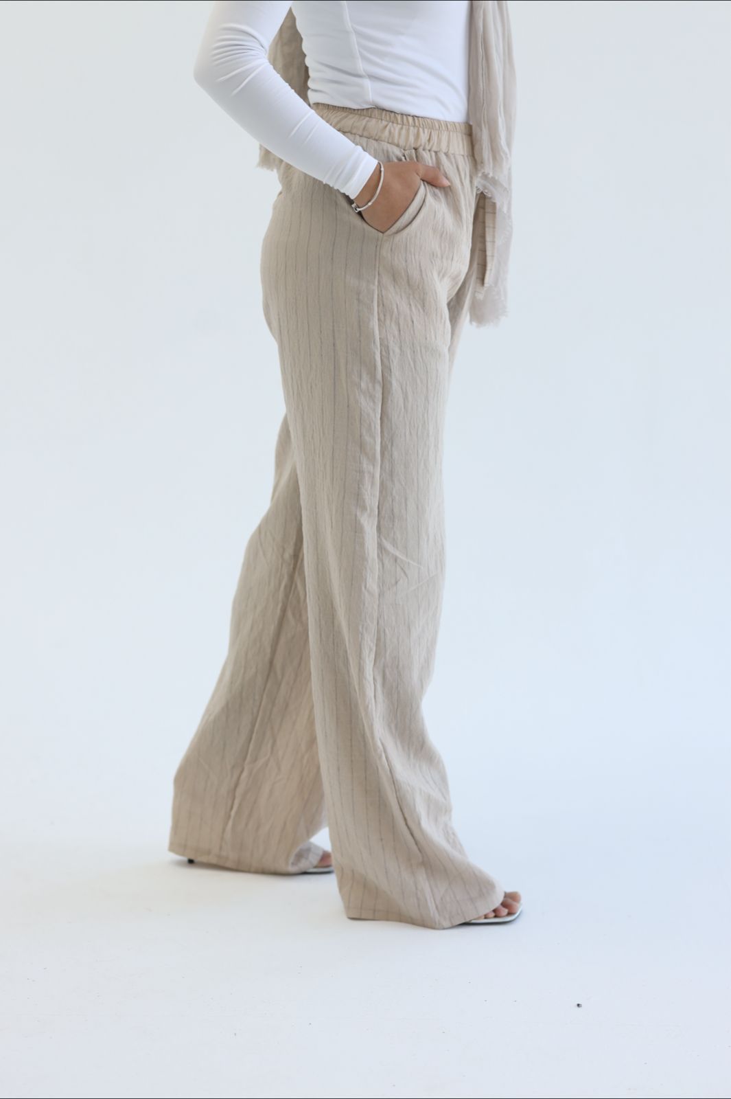 Linen striped pants