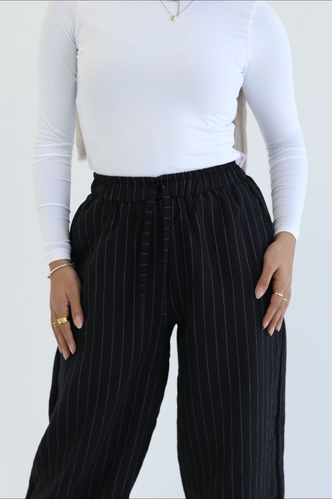 Linen striped pants