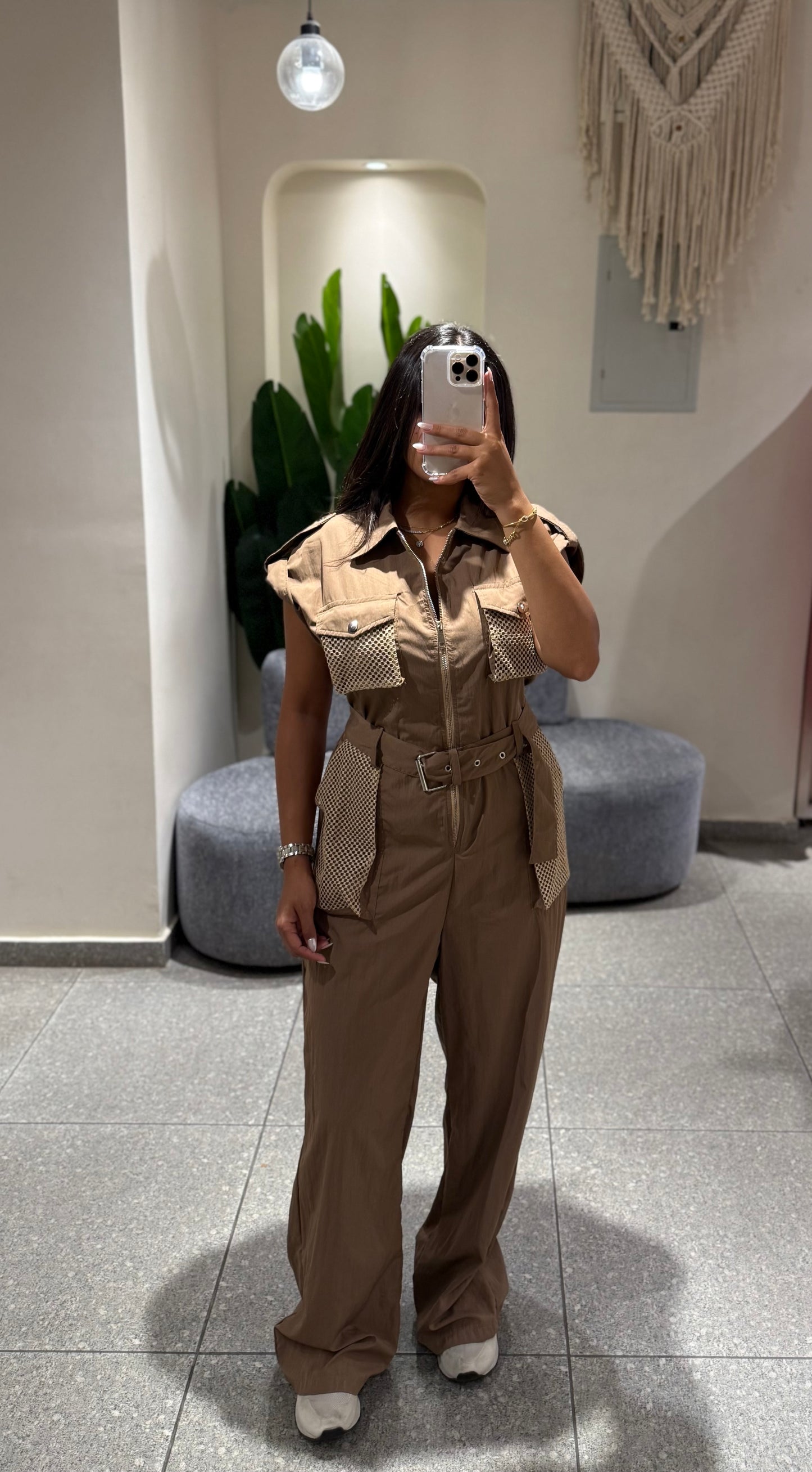 Mesh pocket jumspuit