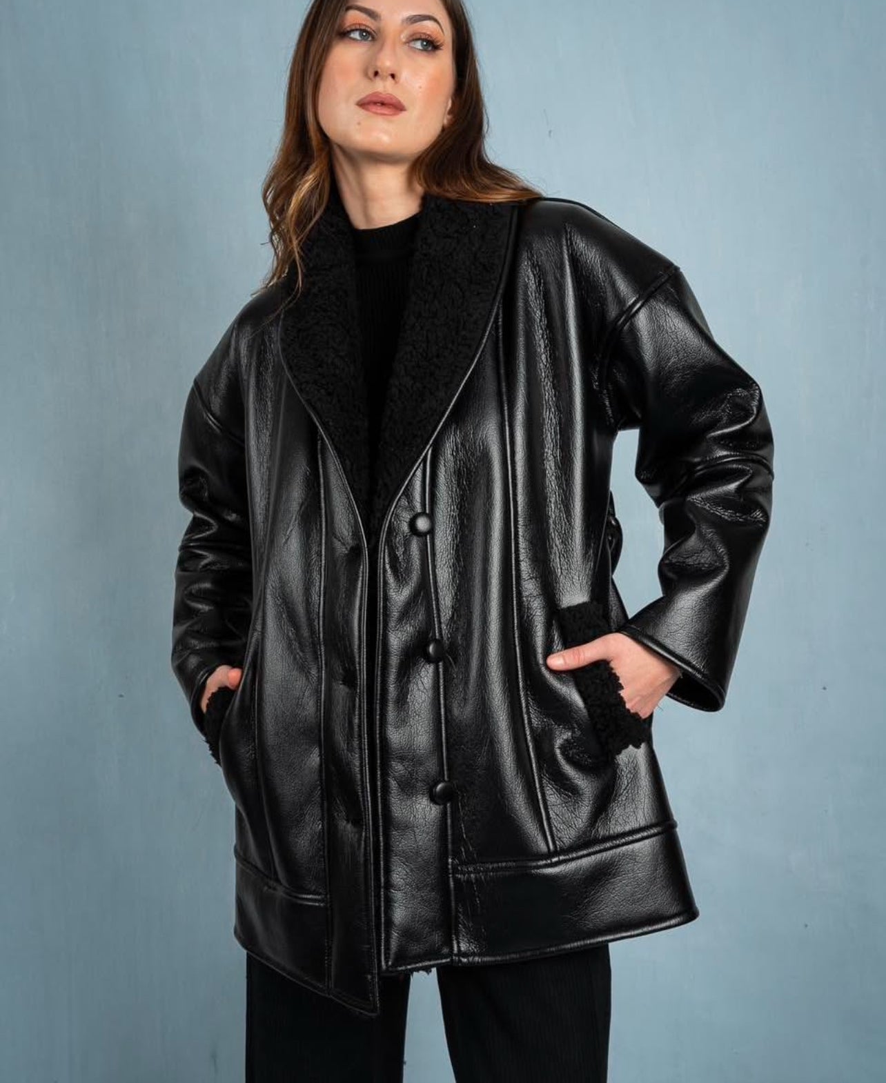 Mid-length belted jacket