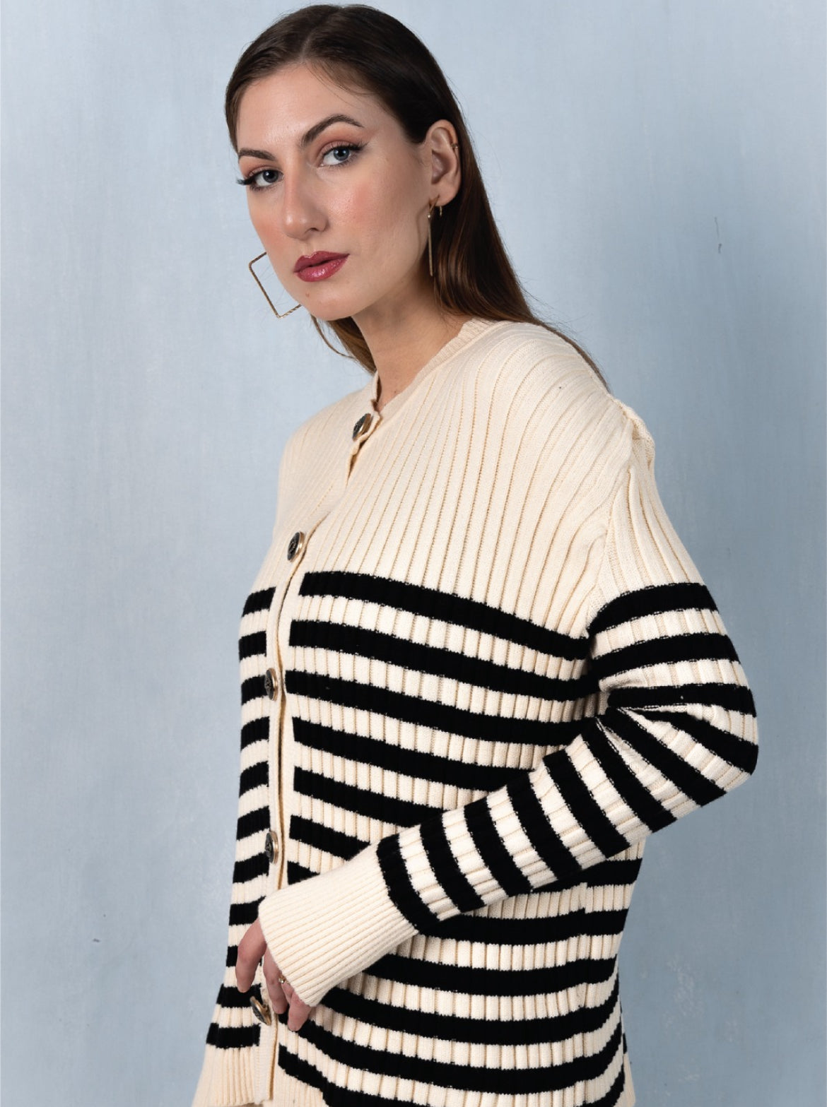 Striped knit set