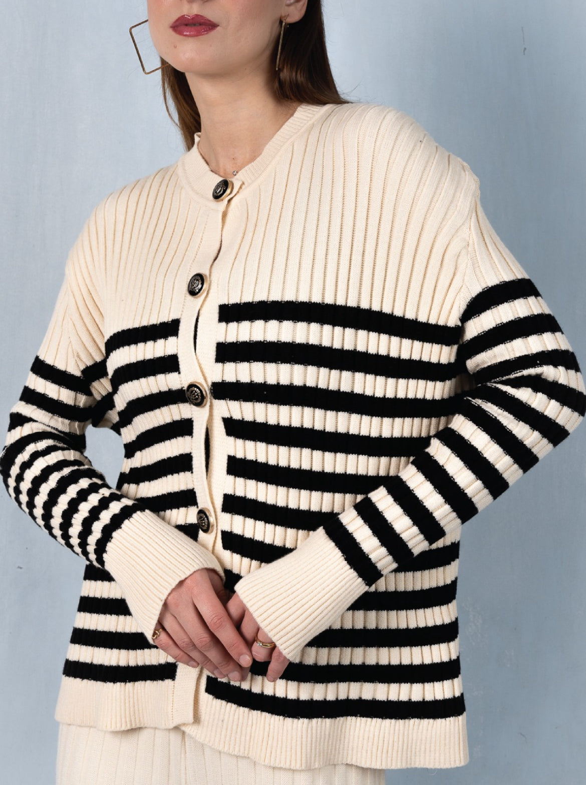 Striped knit set