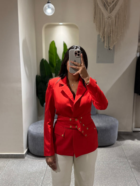 Belted blazer