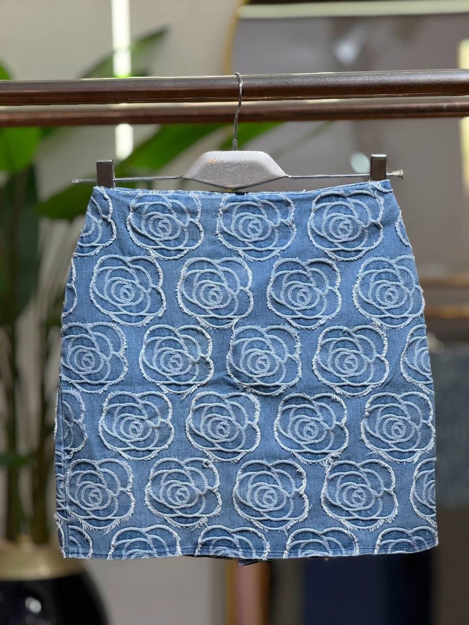 Denim flower skirt