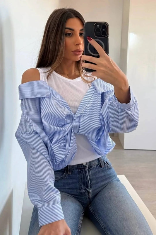 Off shoulder top with a knot