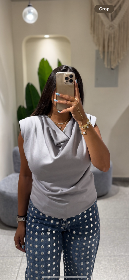 Drapped cotton tshirt