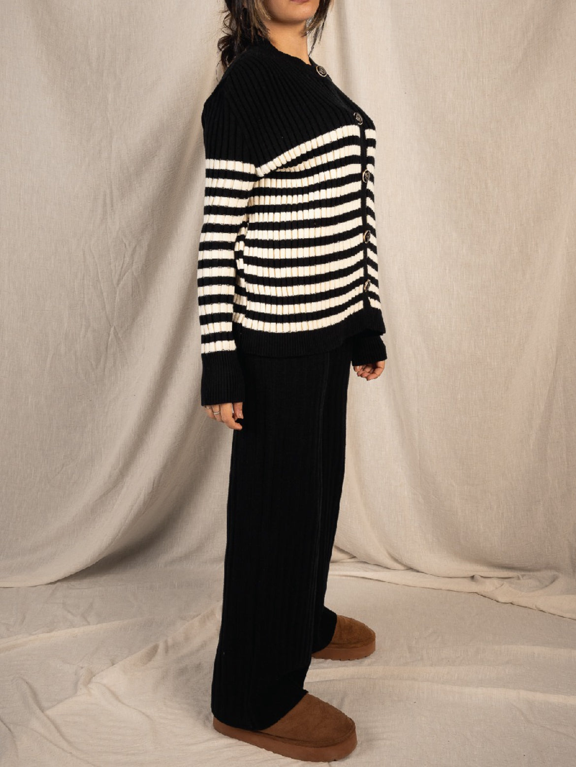 Striped knit set