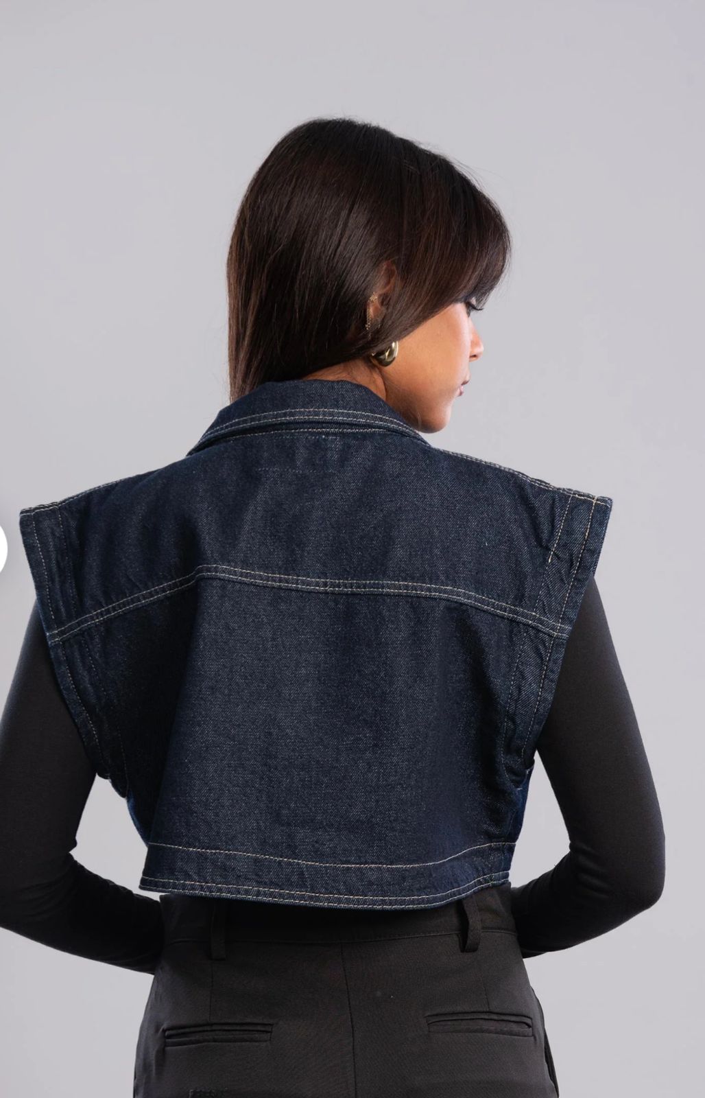 Asymmetric denim jacket