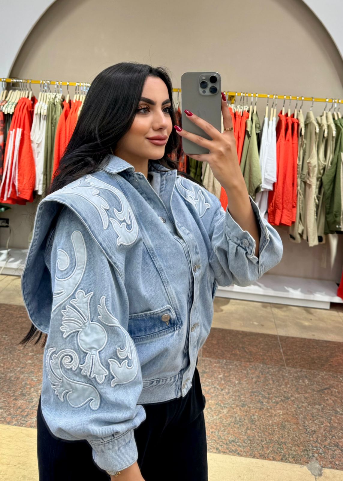 Embroidery denim jacket