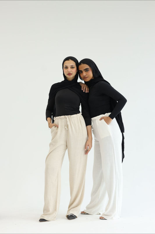 linen waisted pants
