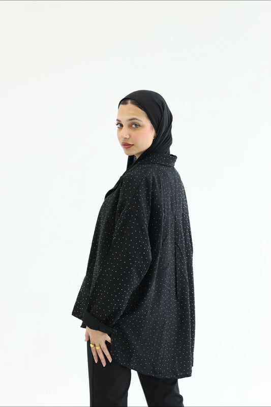 Rhinestones oversized shirt