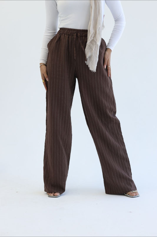 Linen striped pants