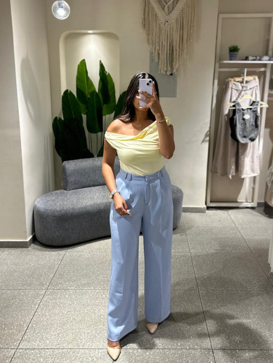 Off-shoulder draped top