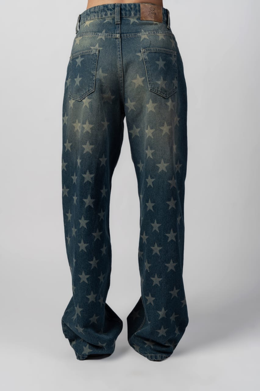 Stars wide-leg jeans