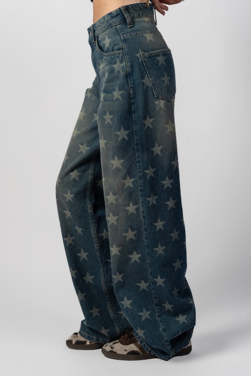 Stars wide-leg jeans