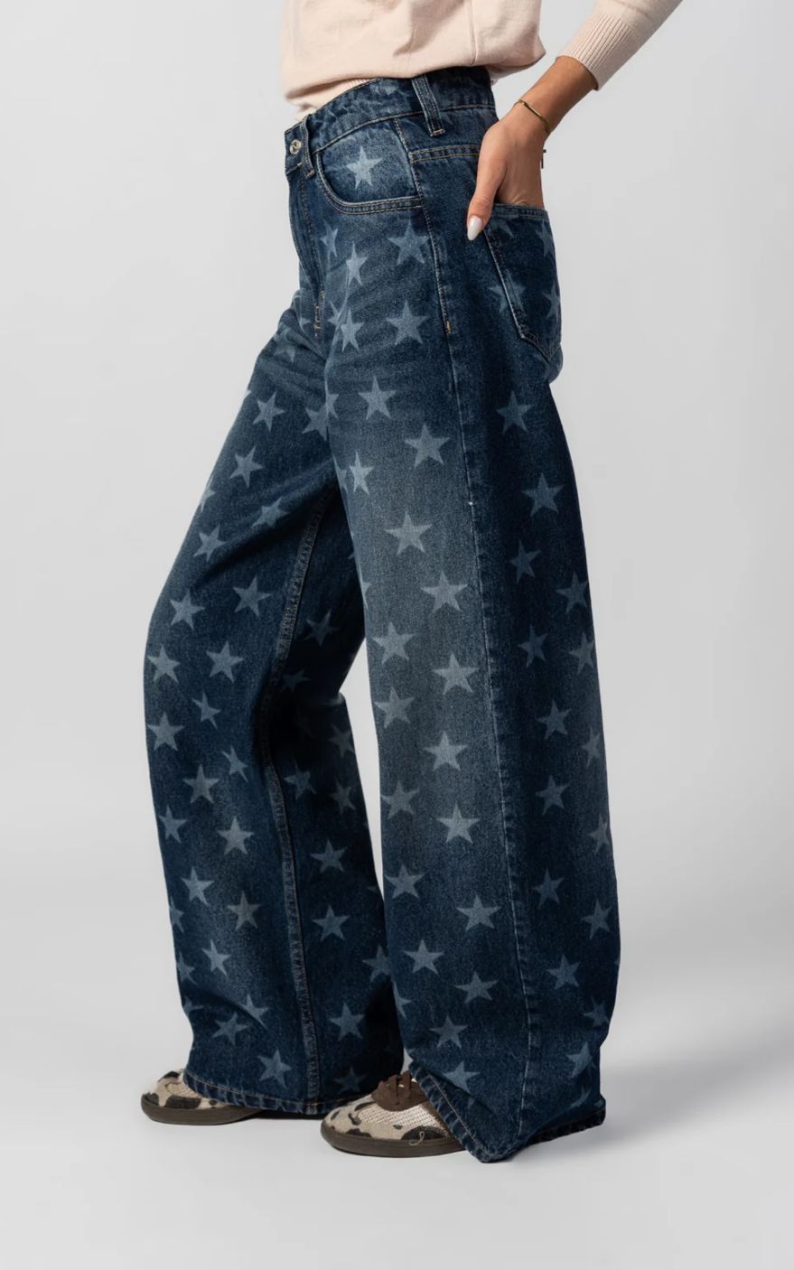 Stars wide-leg jeans